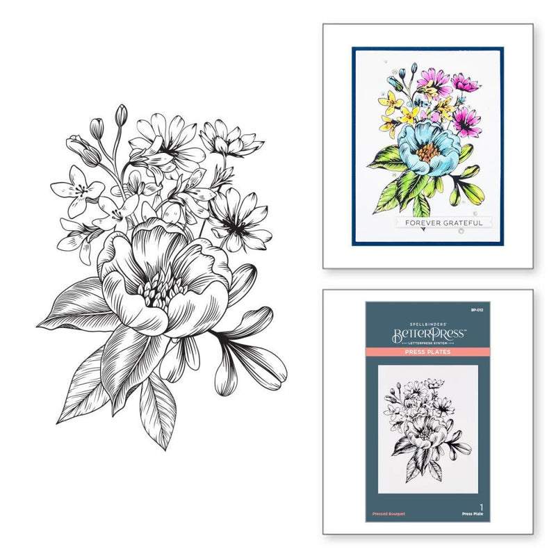Spellbinders BetterPress Letterpress System Press Plates Pressed Bouquet 1/Pkg*