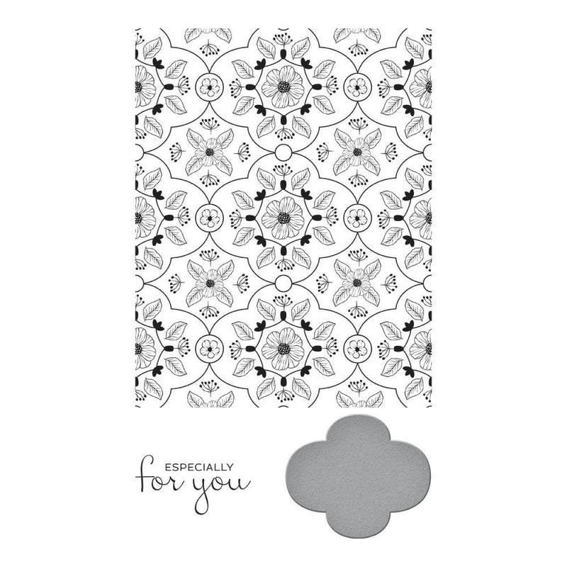 Spellbinders BetterPress Letterpress Press Plates &  Dies Set Floral View 2/Plates &  1/Die