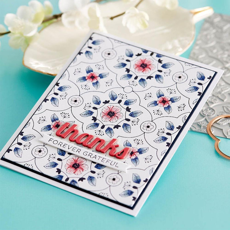 Spellbinders BetterPress Letterpress Press Plates &  Dies Set Floral View 2/Plates &  1/Die