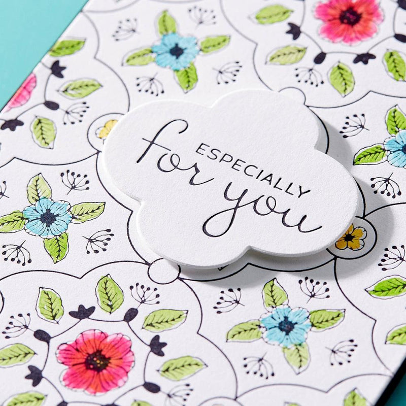 Spellbinders BetterPress Letterpress Press Plates &  Dies Set Floral View 2/Plates &  1/Die