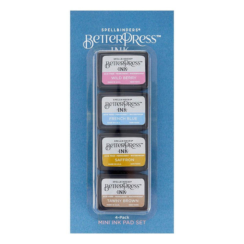 Spellbinders BetterPress Letterpress Mini Ink Pad Set 4 pack  Nature Tones
