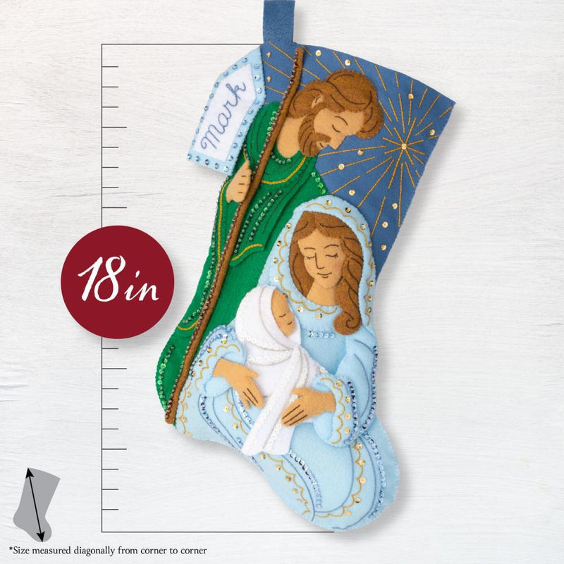 Bucilla Felt Stocking Applique Kit 18" Long Peaceful Nativity*