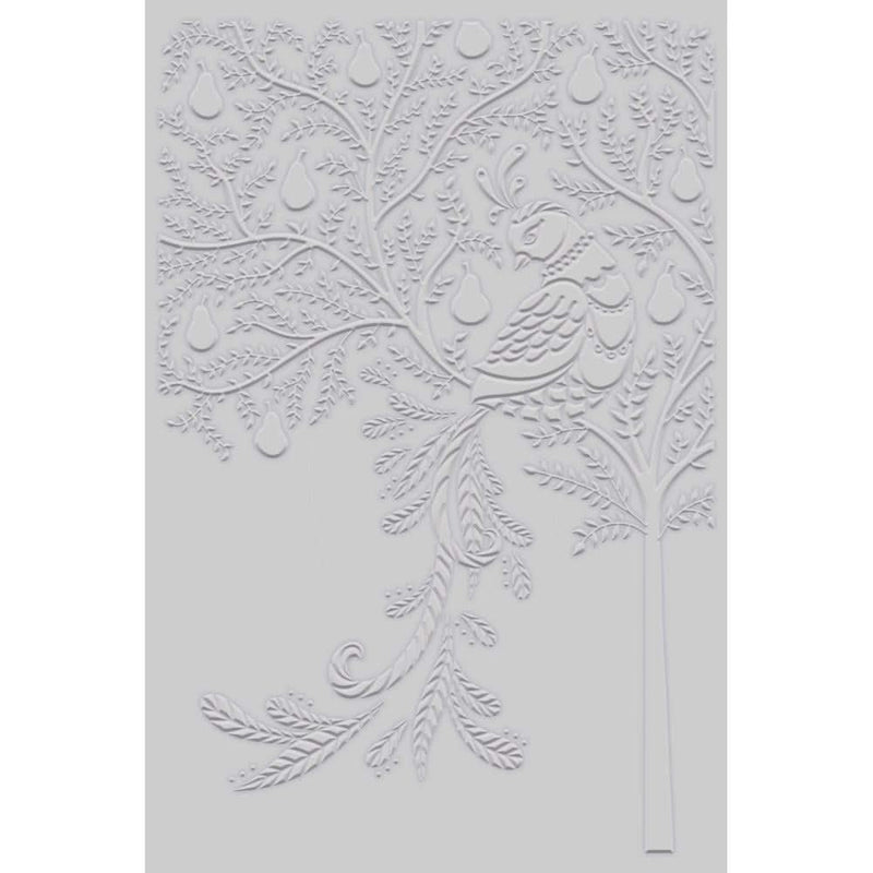 Crafter's Companion Twelve Days Of Christmas 2D Embossing Folder 6"X4" Partridge In A Pear Tree