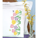 Jack Dempsey Stamped Pillowcases  with White Perle Edge 2 pack  Beautiful Blooms*