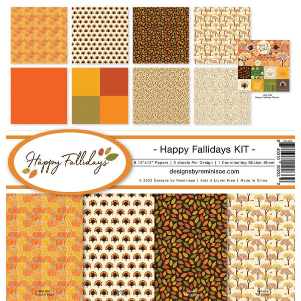Reminisce Collection Kit 12"X12" - Happy Fallidays