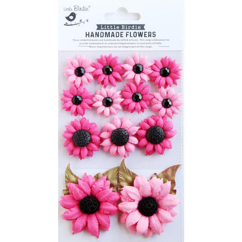 Little Birdie Sunny Flora Paper Flowers 13/Pkg - Precious Pink*