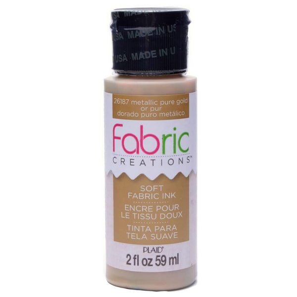 Plaid Fabric Creations Soft Fabric Metallic Ink 2oz. - Metallic Gold*