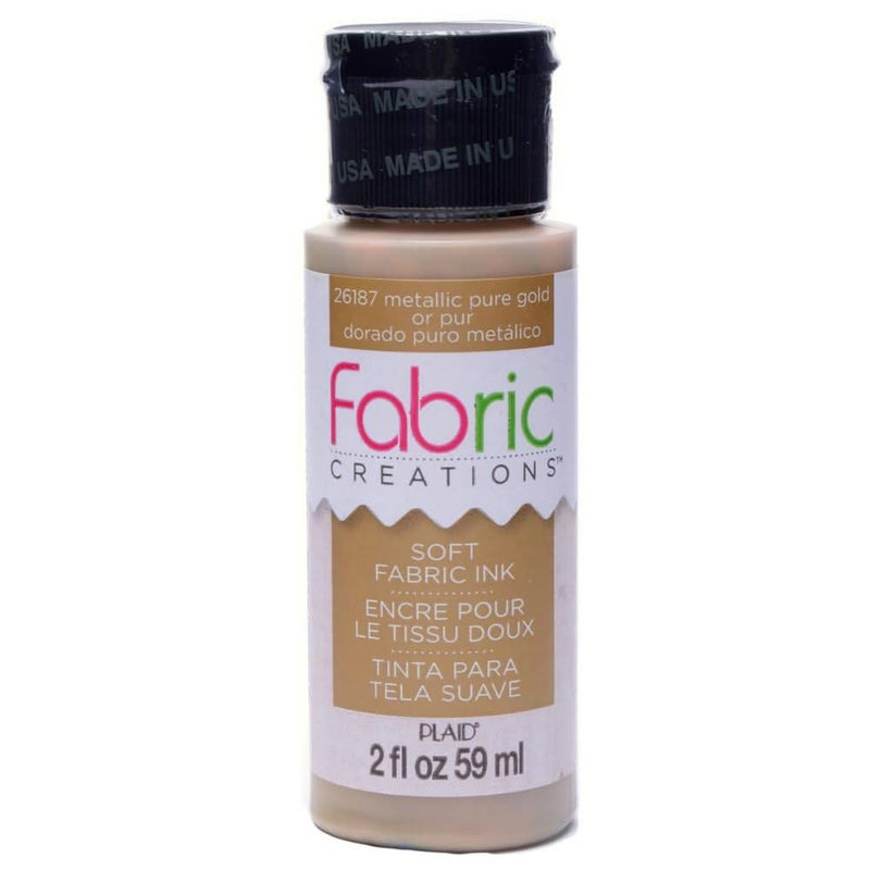 Plaid Fabric Creations Soft Fabric Metallic Ink 2oz. - Metallic Gold*
