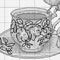 Dimensions Counted Cross Stitch Kit 6" Round Birdie Teacup (14 Count)*