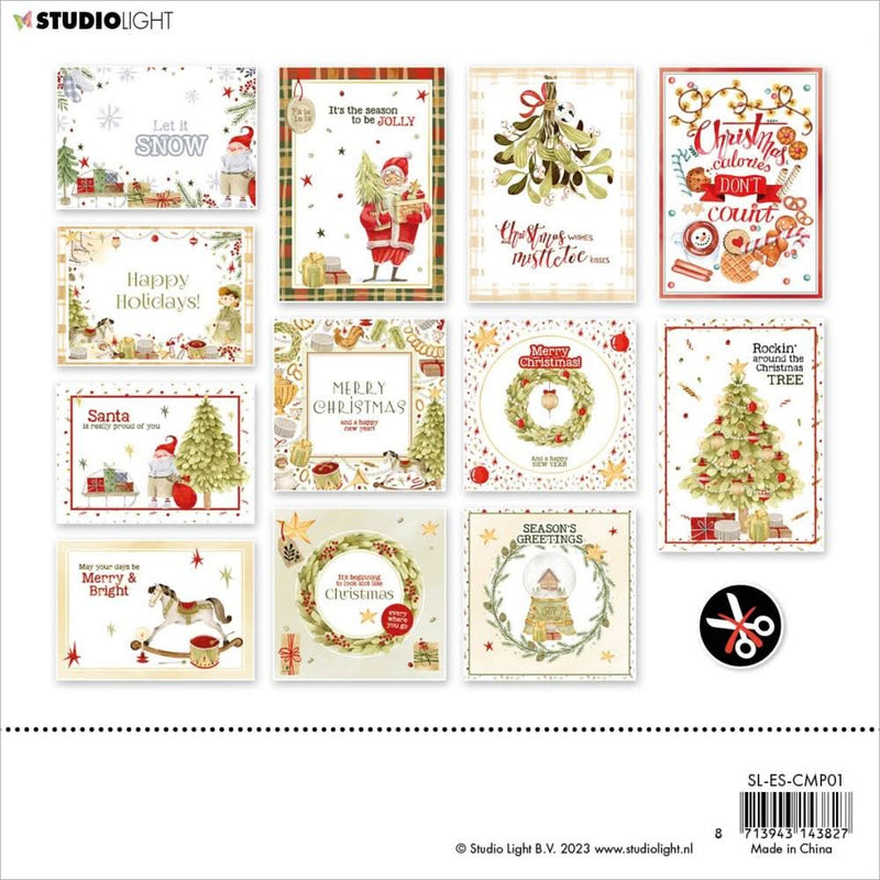 Studio Light Card Making Pad 7.87"X7.87" Nr. 01, Season's Greetings