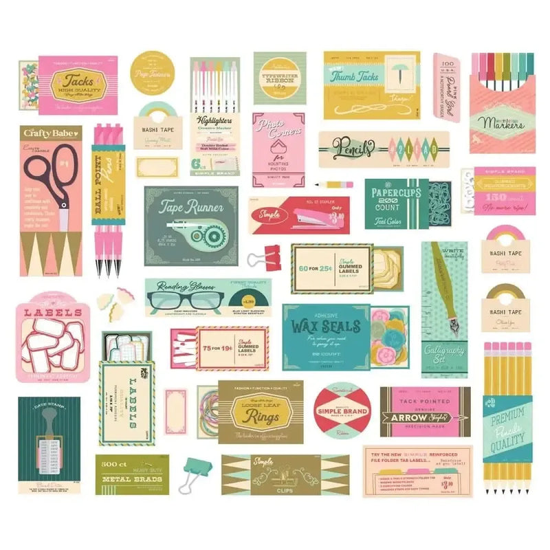 Simple Stories Noteworthy Bits & Pieces Die-Cuts 39/Pkg Supply*
