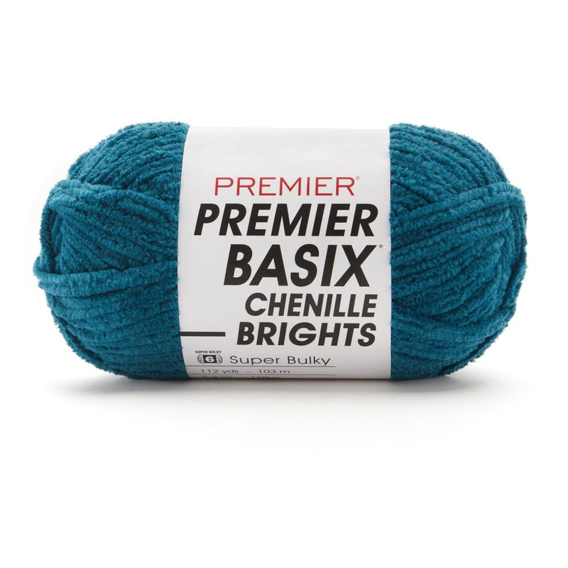 Premier Basix Chenille Brights Yarn - Teal Blue