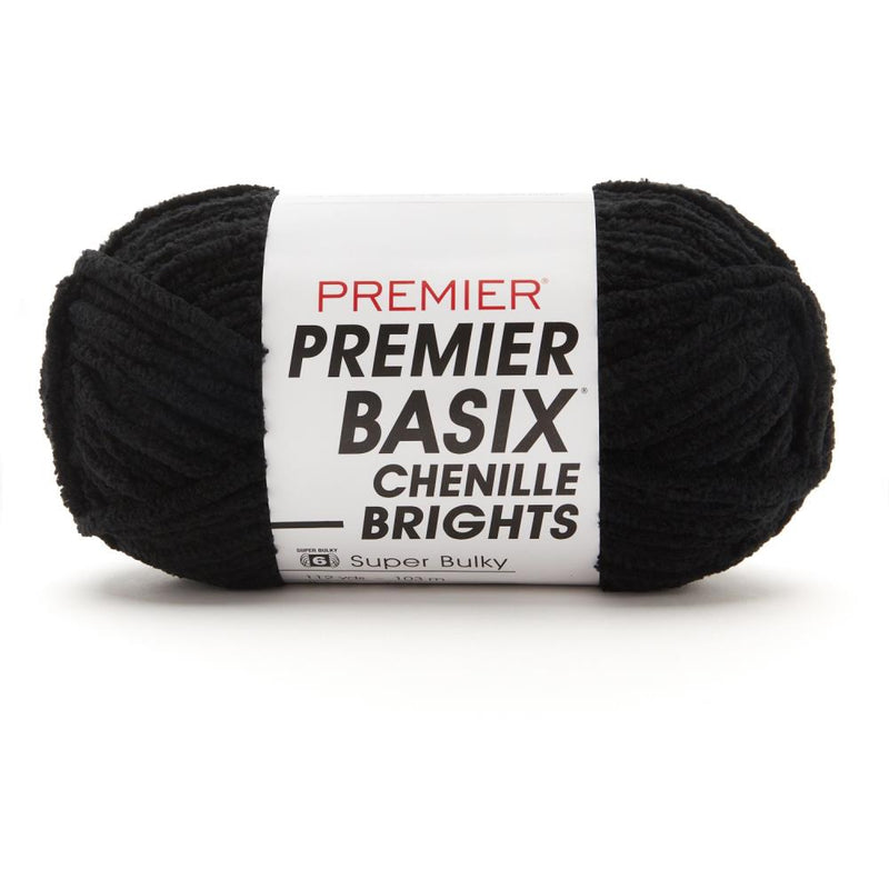 Premier Basix Chenille Brights Yarn - Black