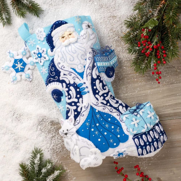 Bucilla Felt Stocking Applique Kit 18" Long Arctic Santa & Friends*