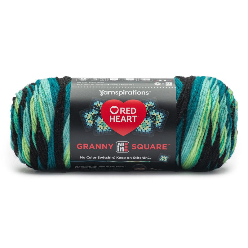 Red Heart All in One Granny Square Black - Cyber Leaf*