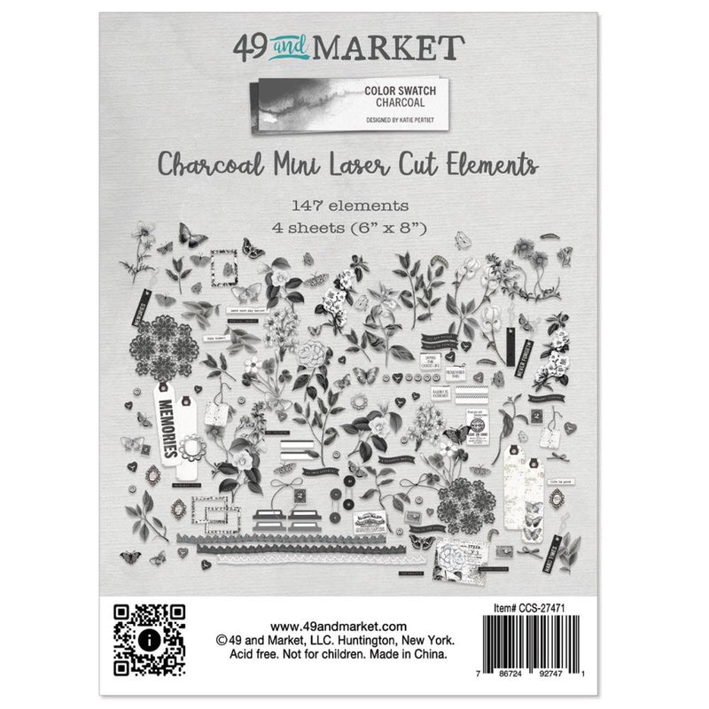 49 and Market Color Swatch: Charcoal mini Laser Cut Outs Elements