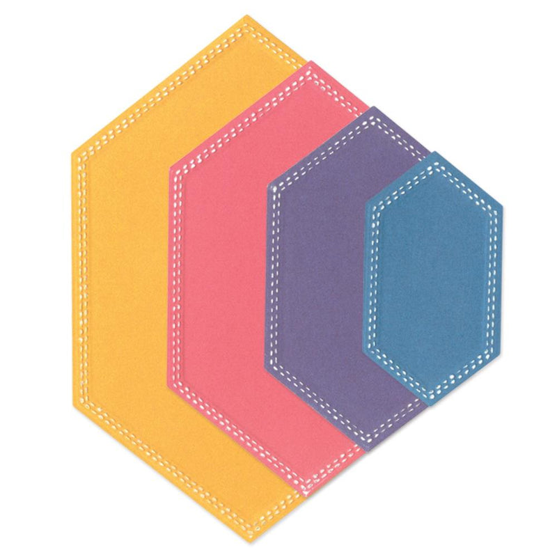 Sizzix Fanciful Framelits Die Set By Stacey Park 10/Pkg - Belinda Stitched Hexagons
