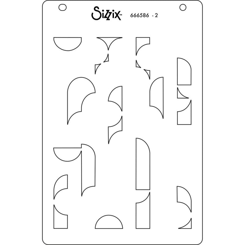 Sizzix A6 Layered Cosmopolitan Stencils By Stacey Park 4/Pkg - Around The Block