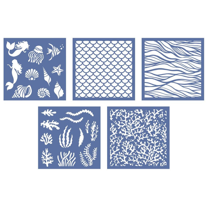 Sara Signature Enchanted Ocean Stencil Set 8"X8" Ocean Vibes