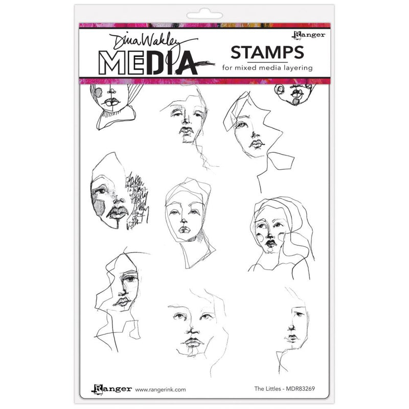 Dina Wakley Media Cling Stamps 6"x 9" - The Littles