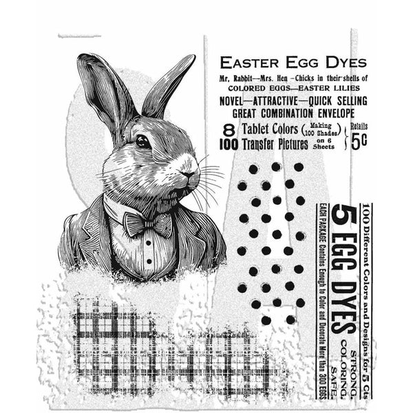 Tim Holtz Cling Stamps 7"x 8.5" - Mr. Rabbit