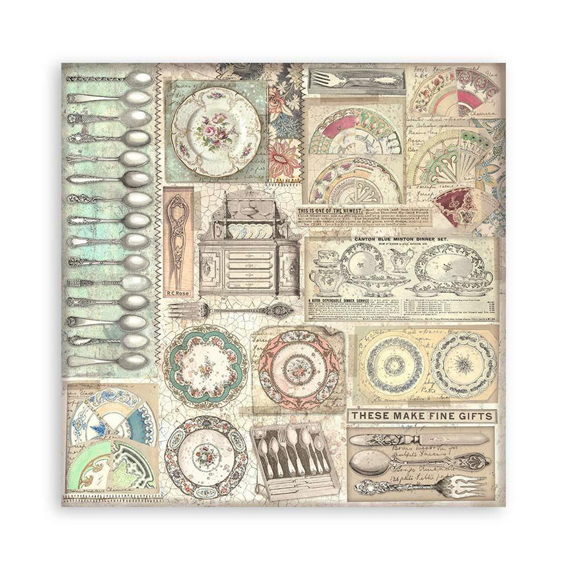 Stamperia Single-Sided Paper Pad 8"x 8" 22/Pkg - Brocante Antiques