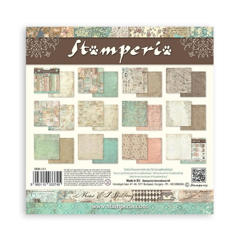 Stamperia Double-Sided Paper Pad 12"x 12" 10/Pkg - Maxi Background Selection - Brocante Antiques