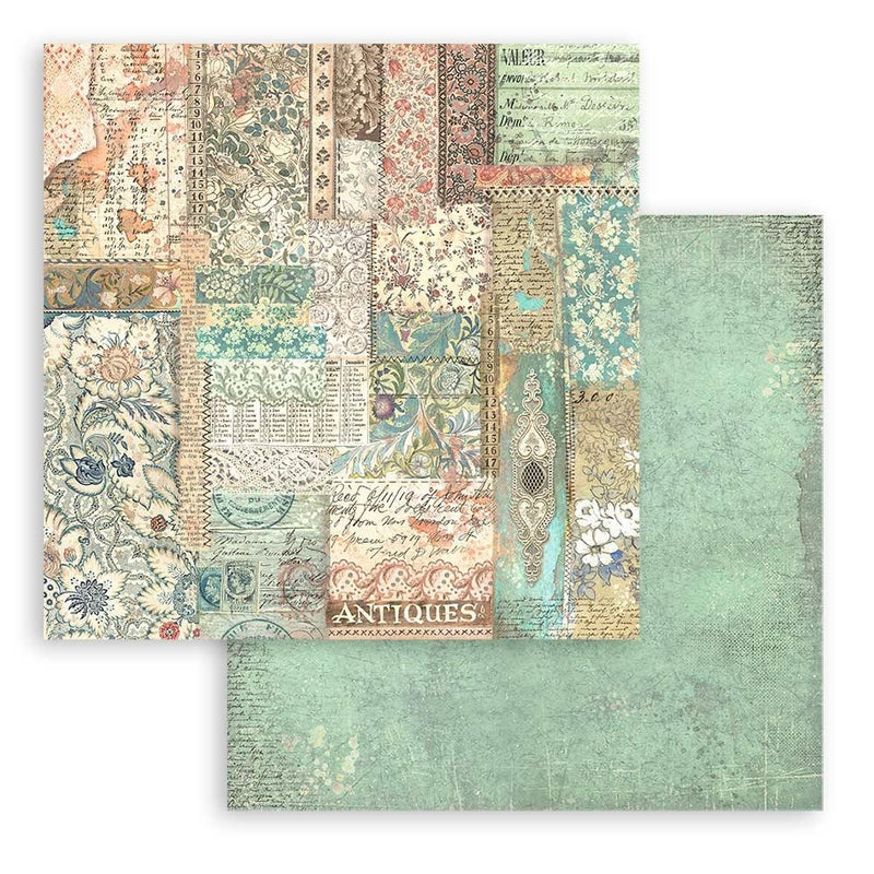 Stamperia Double-Sided Paper Pad 12"x 12" 10/Pkg - Maxi Background Selection - Brocante Antiques