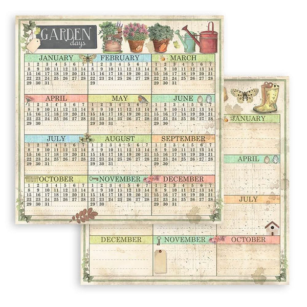 Stamperia Double-Sided Paper Pad 8"x 8" 10/Pkg - Garden