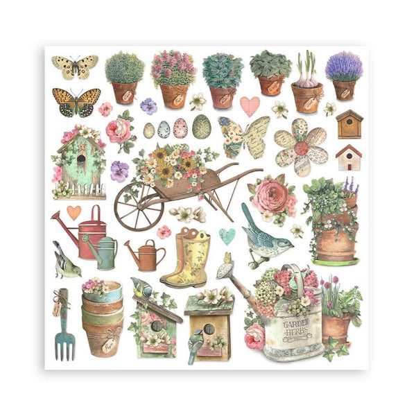Stamperia Double-Sided Paper Pad 8"x 8" 10/Pkg - Garden