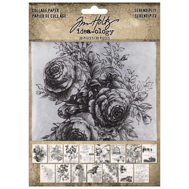 Tim Holtz Idea-ology Collage Paper Serendipity 30 Pieces*