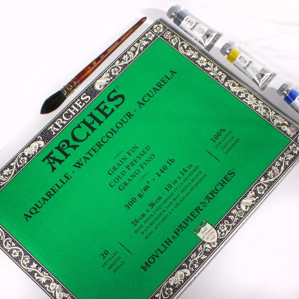 Arches Watercolour Block - Cold Pressed 300gsm 26cm x 36cm - 20 Sheets