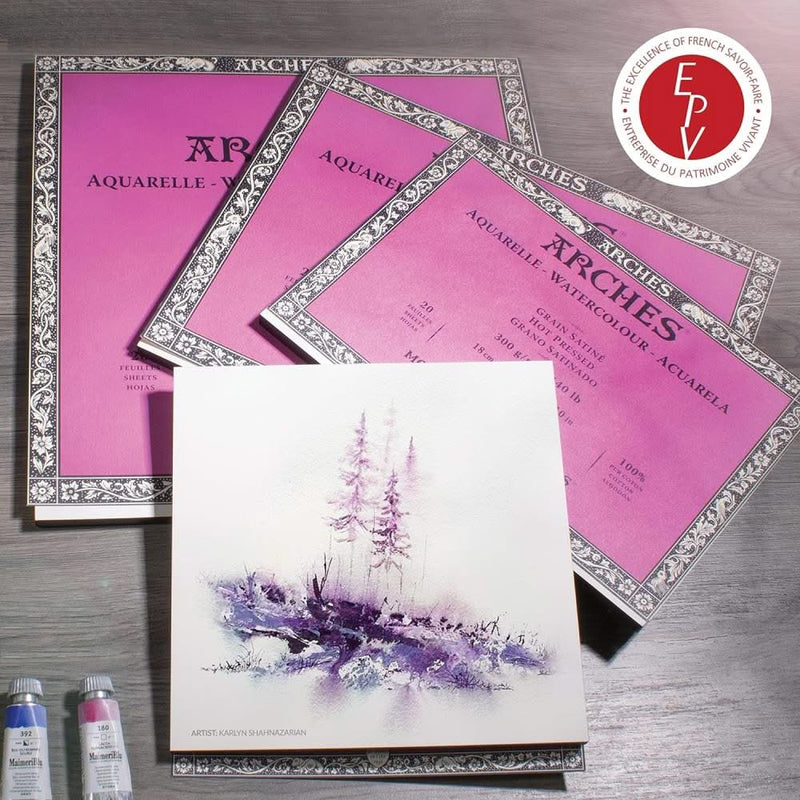 Arches Watercolour Block - Hot Pressed 300gsm 23cm x 31cm - 20 Sheets