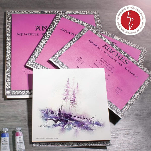 Arches Watercolour Block - Hot Pressed 300gsm 26cm x 36cm - 20 Sheets