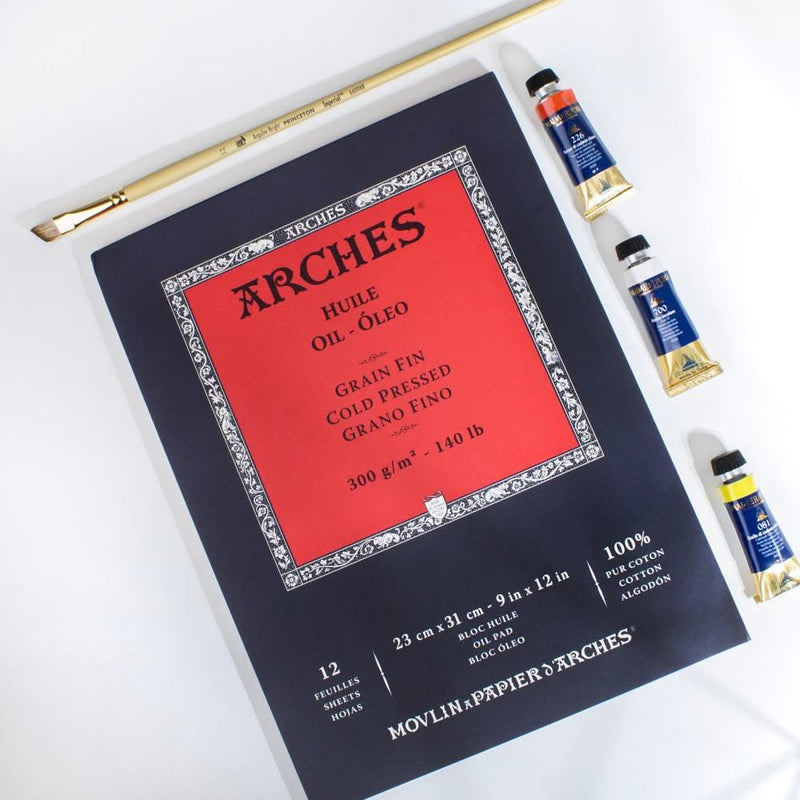 Arches Oil Pad - Cold Pressed 300gsm 23cm x 31cm - 12 Sheets
