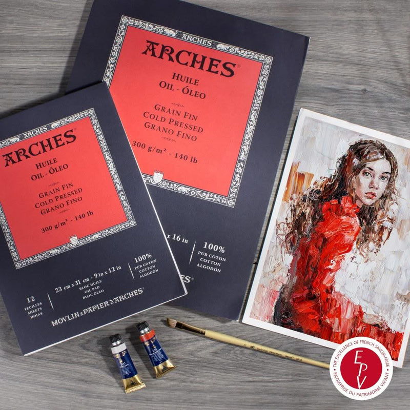 Arches Oil Pad - Cold Pressed 300gsm 23cm x 41cm - 12 Sheets