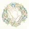 Aunt Martha's - Hand Embroidery Iron-On Transfer Pattern - 1 Size Praying Hands*