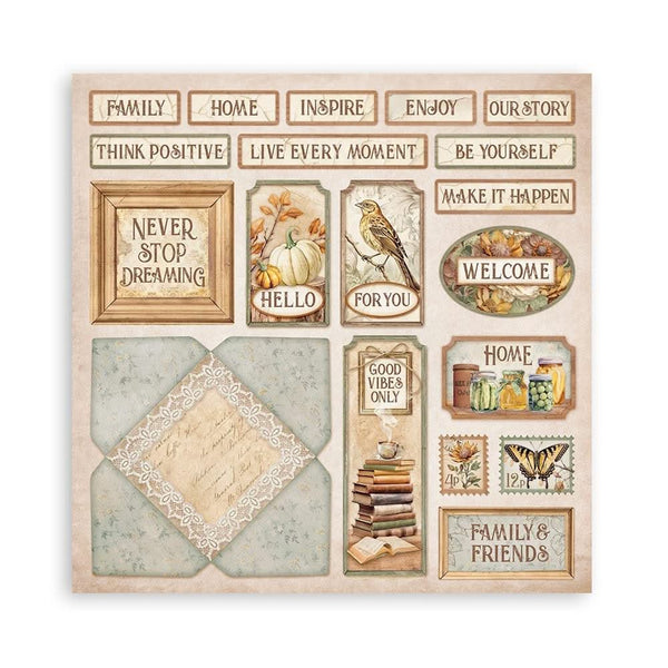 Stamperia Single-Sided Paper Pad 8"x 8" 22/Pkg - Golden Harmony*