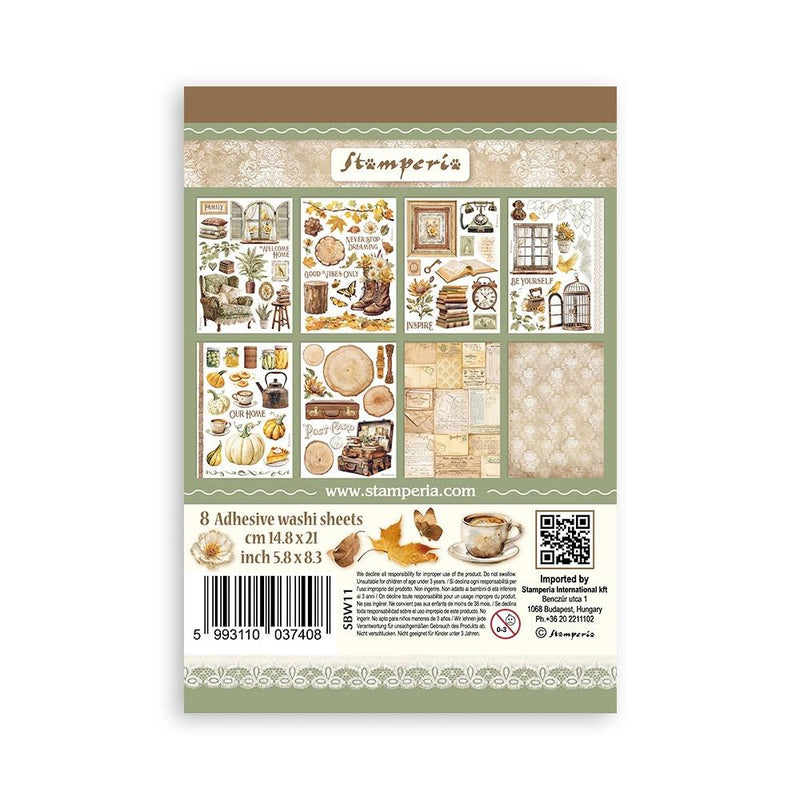 Stamperia A5 Washi Pad 8/Pkg - Golden Harmony