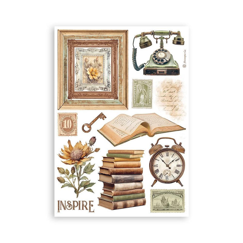 Stamperia A5 Washi Pad 8/Pkg - Golden Harmony