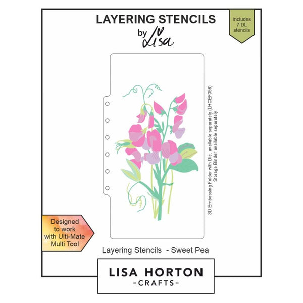 Lisa Horton Crafts Layering Stencils Sweet Pea*