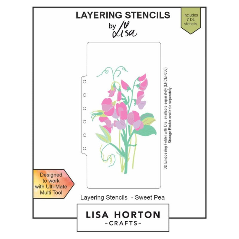 Lisa Horton Crafts Layering Stencils Sweet Pea*