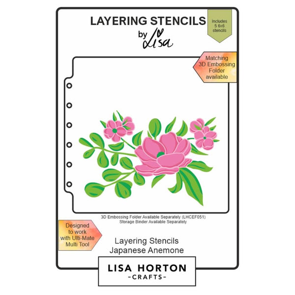 Lisa Horton Crafts Layering Stencils Japanese Anemone*