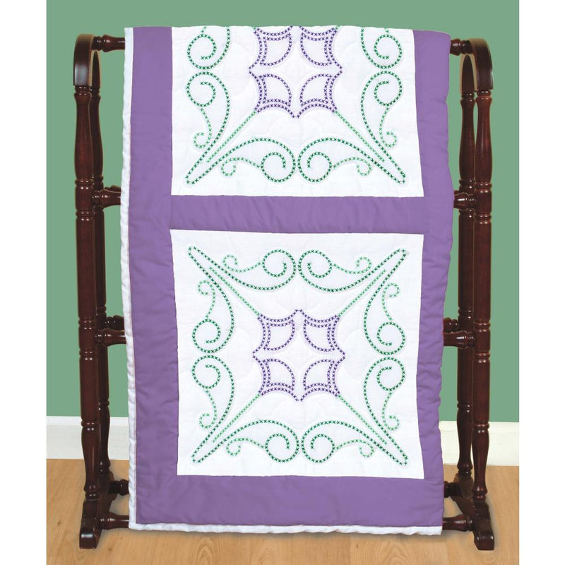 Jack Dempsey Stamped White Quilt Blocks 18"X18" 6/Pkg Cross-Stitch Design*