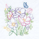 Jack Dempsey Stamped White Quilt Blocks 18"X18" 6/Pkg Wildflowers*