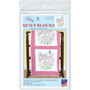 Jack Dempsey Stamped White Quilt Blocks 18"X18" 6/Pkg Wildflowers*