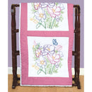 Jack Dempsey Stamped White Quilt Blocks 18"X18" 6/Pkg Wildflowers*