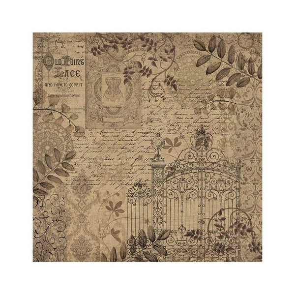 Stamperia Polyester Fabric 12"x 12" 4/Pkg - Old Lace