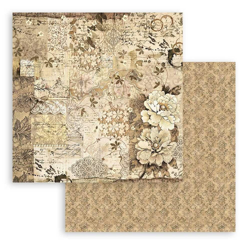 Stamperia Double-Sided Paper Pad 8"x 8" 10/Pkg - Old Lace
