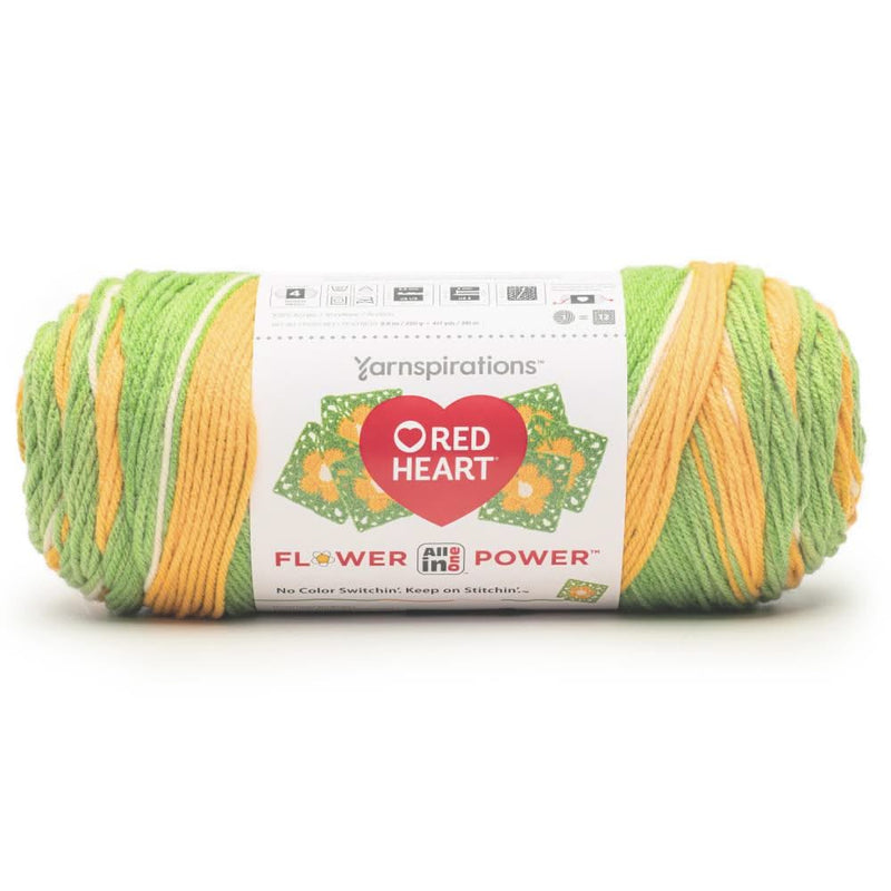 Red Heart All In One Granny Square Yarn - WHAT IN CARNATION*